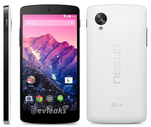 Nexus 5 trắng bị lộ hình ảnh trước khi ngày ra mắt